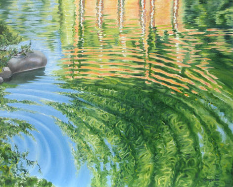 Oil painting - Rippling Reflections