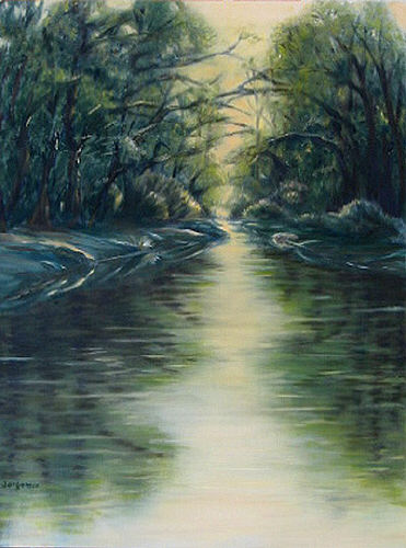 Oil Painting - River at Dusk